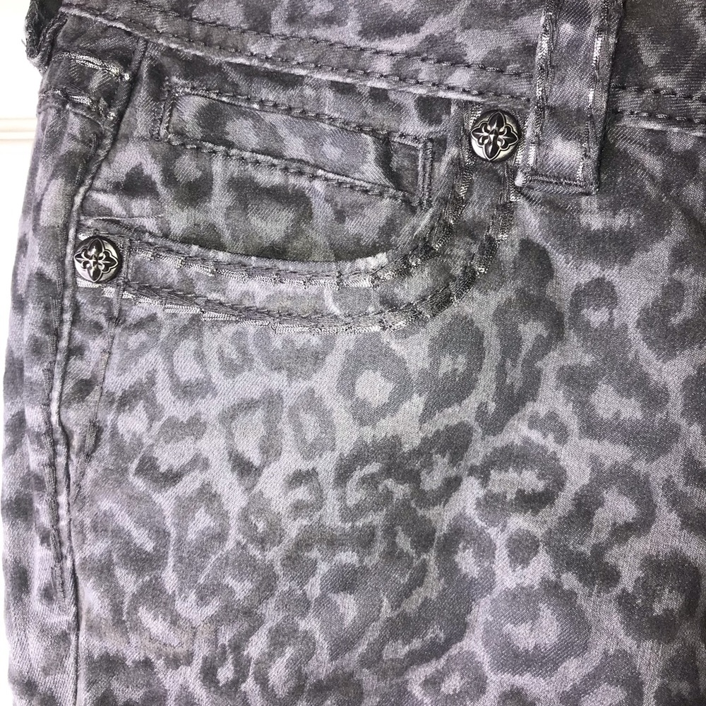 Miss Me Gray Leopard Skinny Jeans